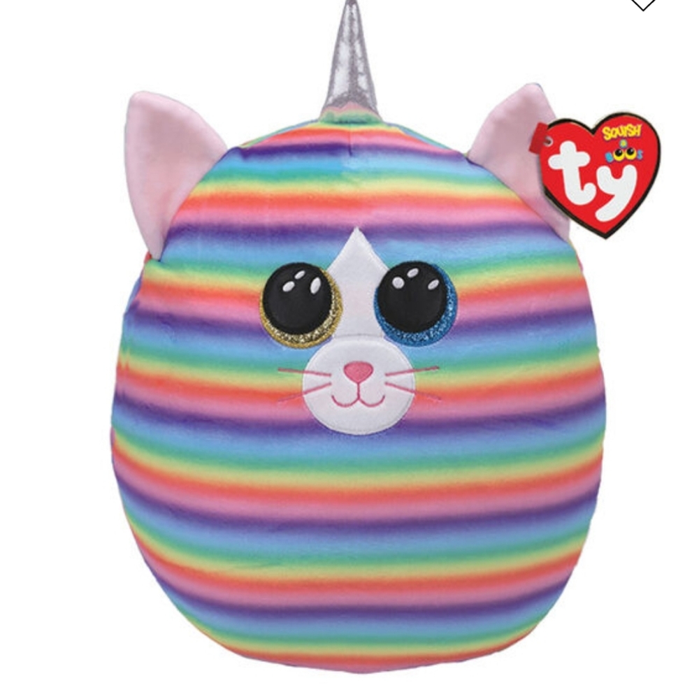 Ty Inc Squish A Boos Multicolor Heather the Cat Plush Toy 14"